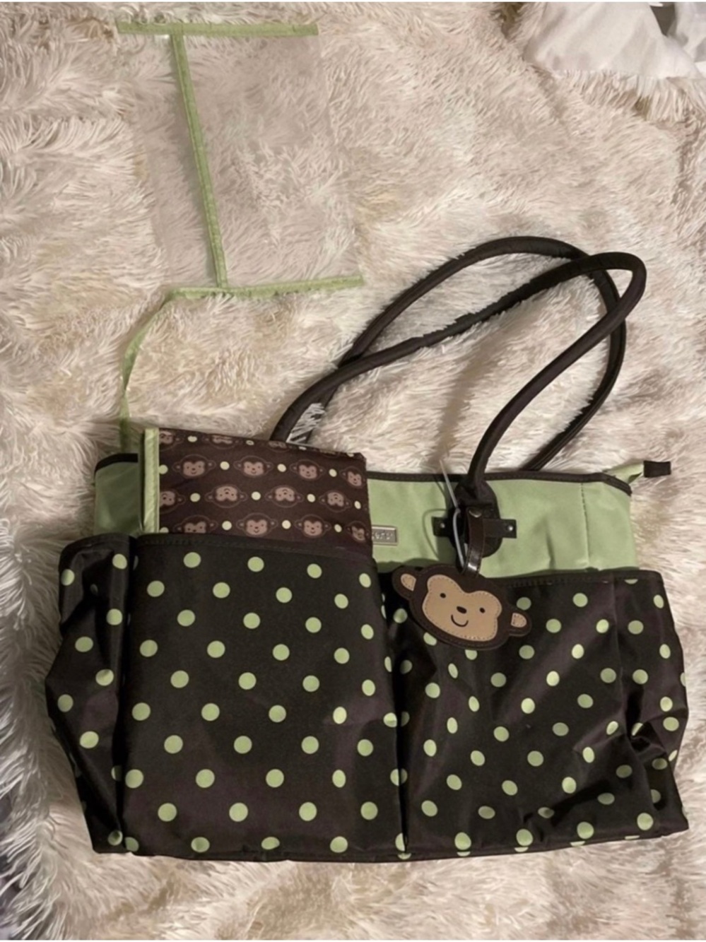 Discontinued Carter’s monkey diaper bag with changing pad NWT